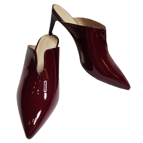 Nordstrom Red Patent Leather Pointed Toe Slide On 3" Heels Shoes Size EU 41 - Picture 8 of 17